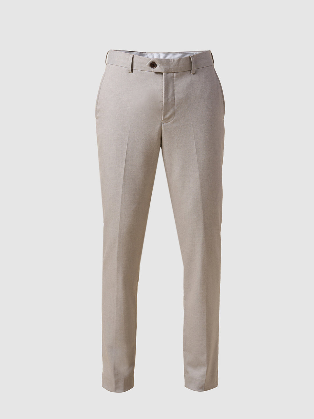 Beige Slim Fit Suit-Set Trousers