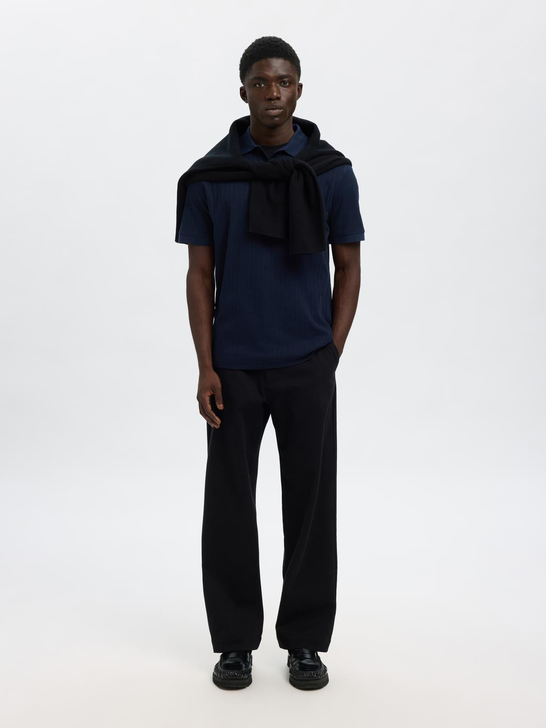 Dark Blue Organic Cotton Polo