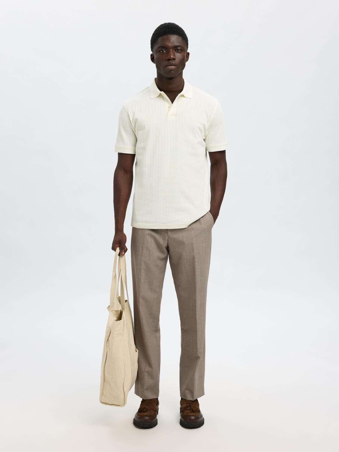 Beige Organic Cotton Polo