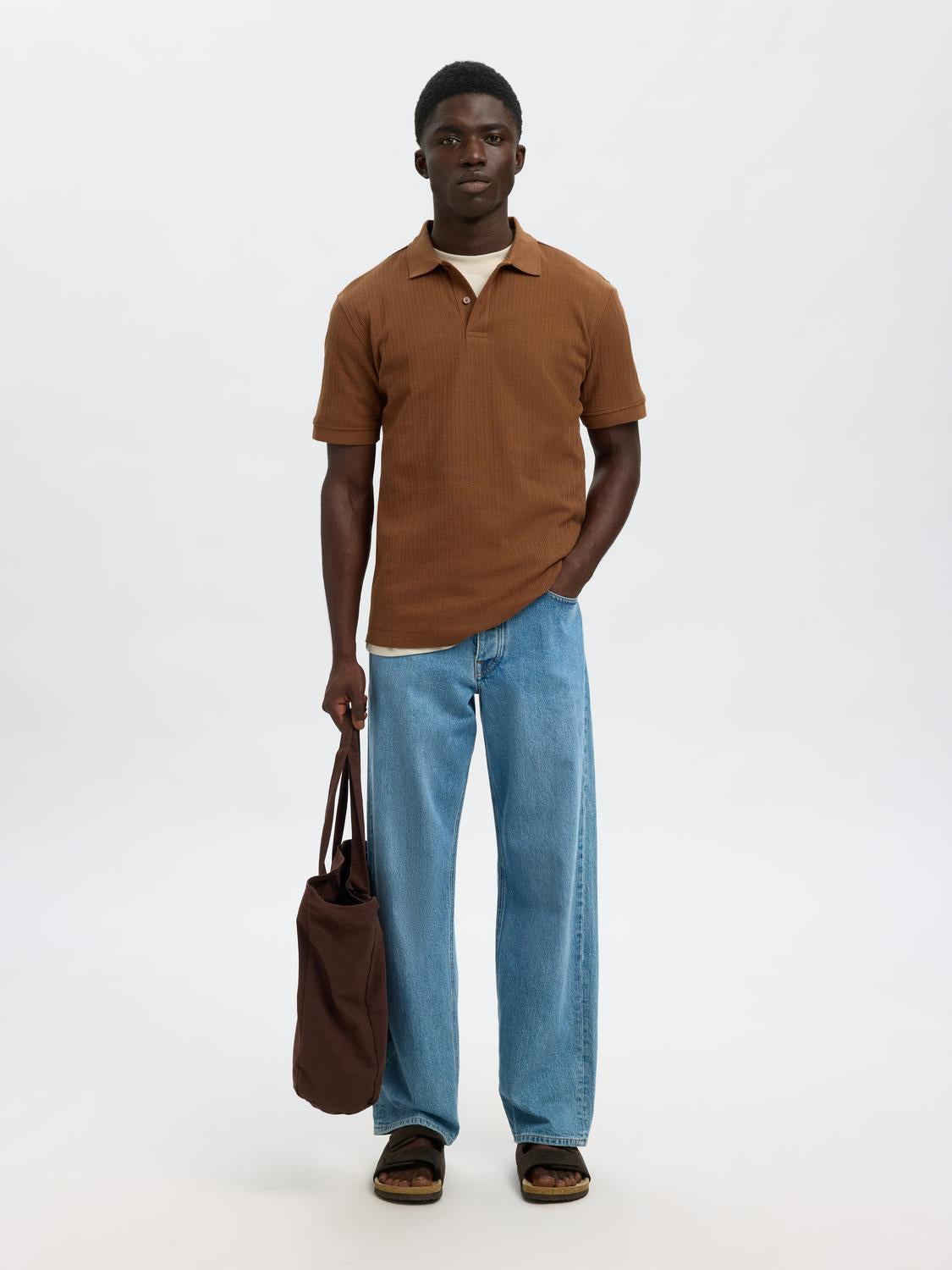 Dark Brown Organic Cotton Polo