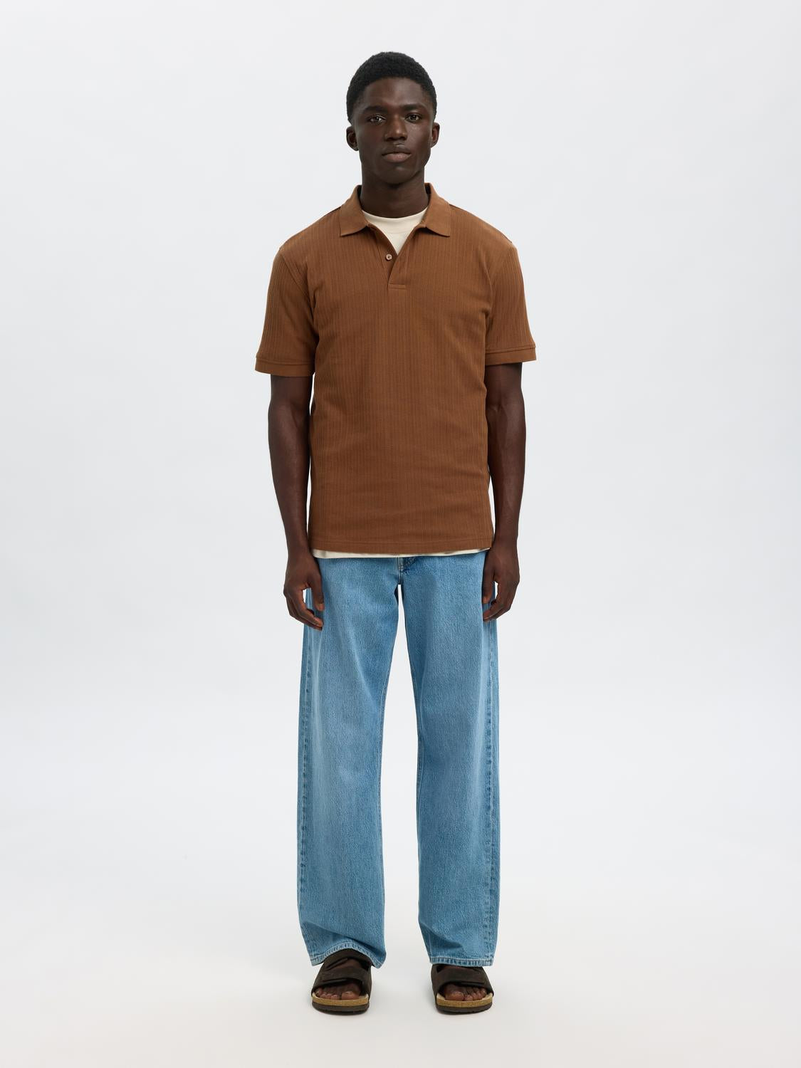 Dark Brown Organic Cotton Polo