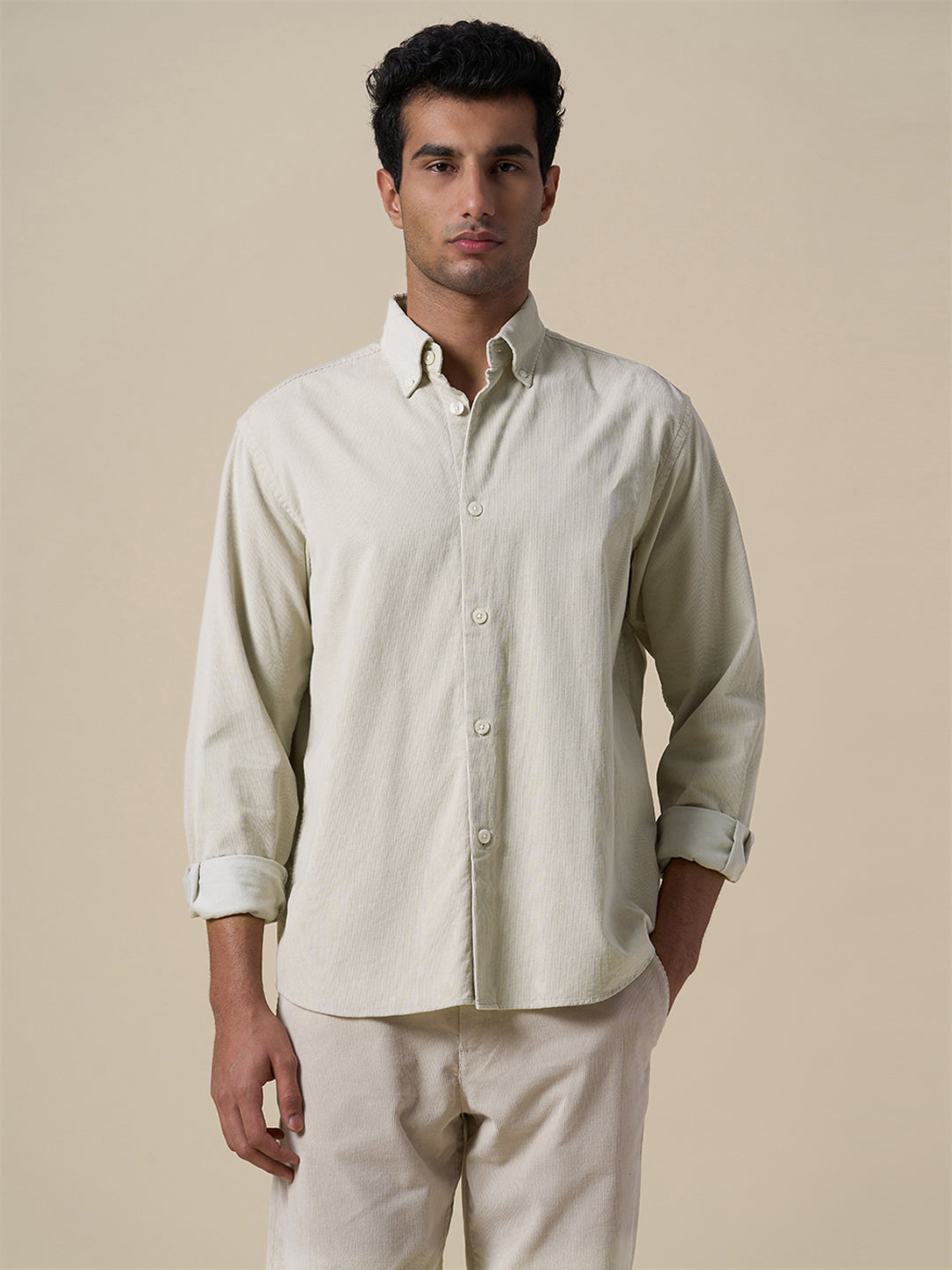 Button Down Collar Corduroy Shirt