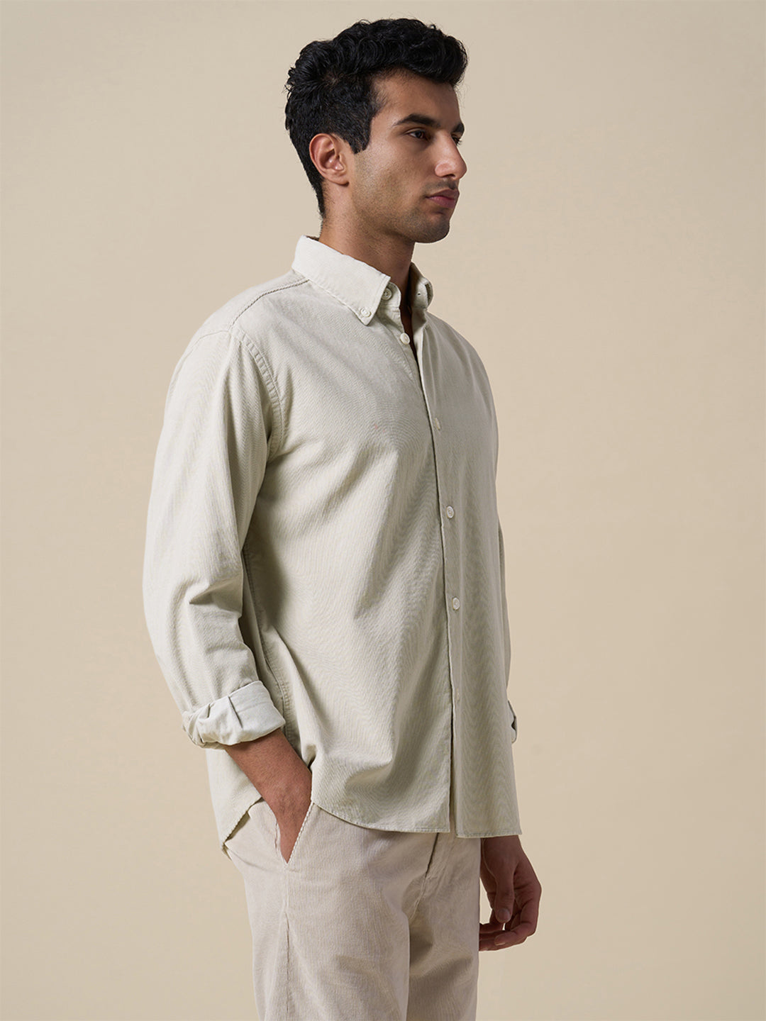 Button Down Collar Corduroy Shirt