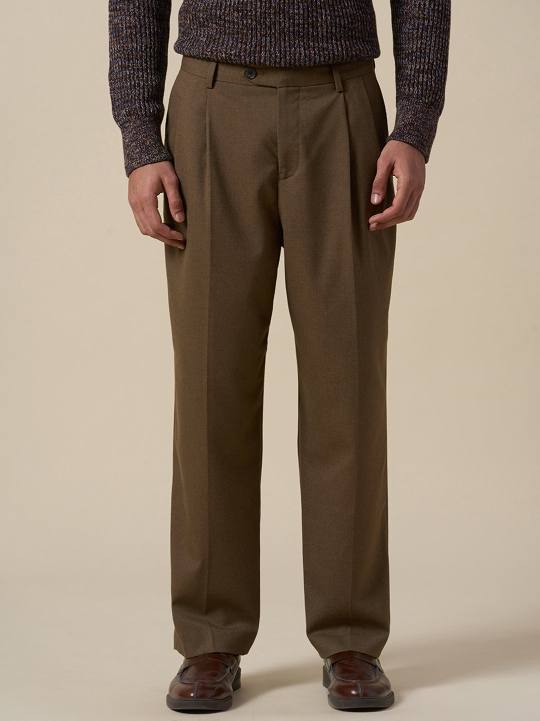 Relaxed Fit Pleated Tailored Trousers