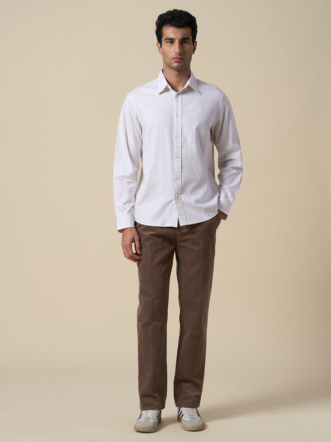 Full Sleeves Cotton Shirt - White