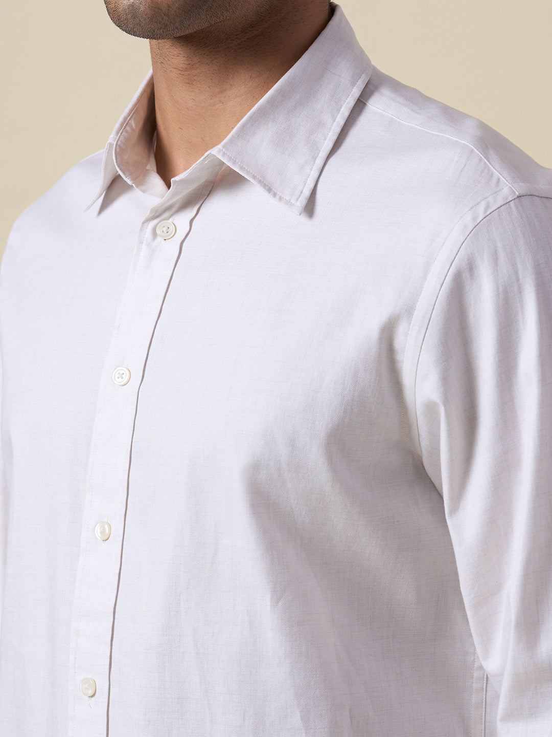 Full Sleeves Cotton Shirt - White