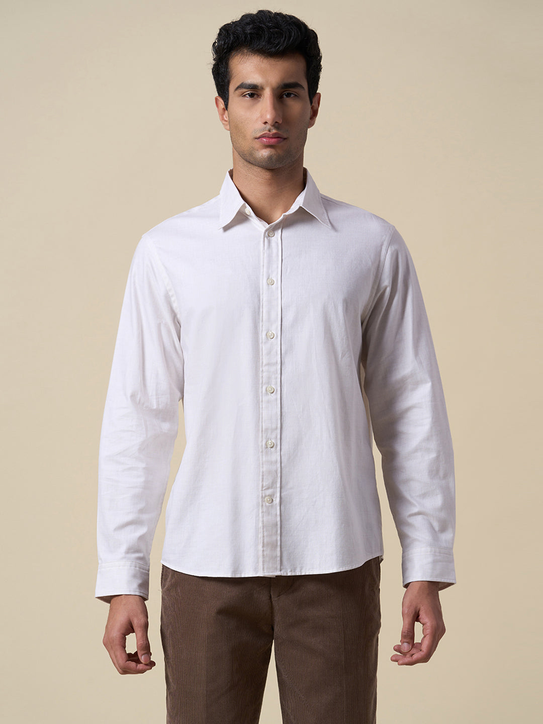 Full Sleeves Cotton Shirt - White