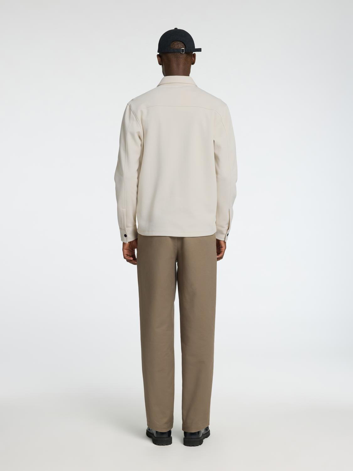 Classic Regular Collar Overshirt - Beige