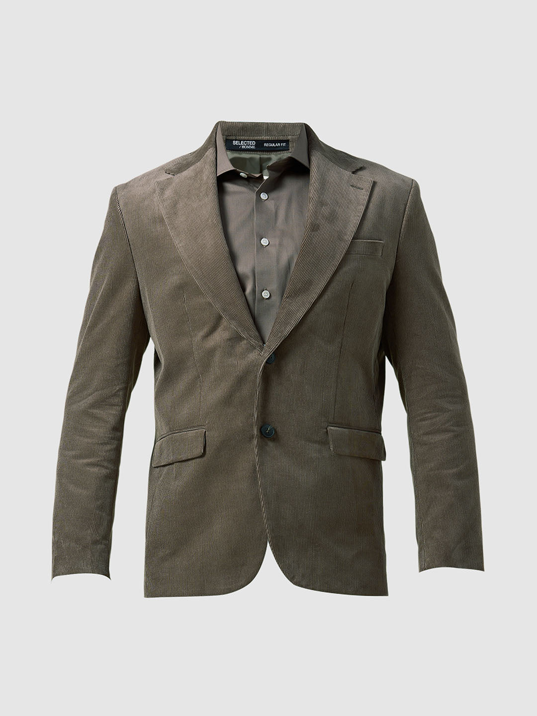 Regular Fit Corduroy Tailored Blazer - Brown