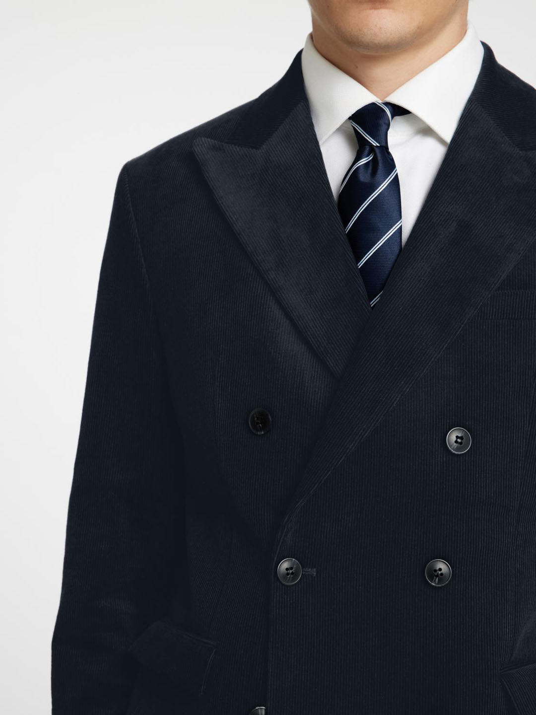 Regular Fit Corduroy Tailored Blazer - Deep Blue