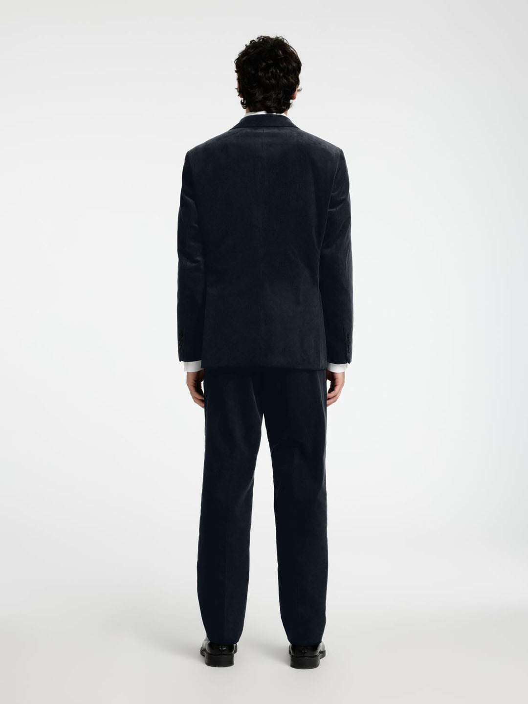 Regular Fit Corduroy Tailored Blazer - Deep Blue