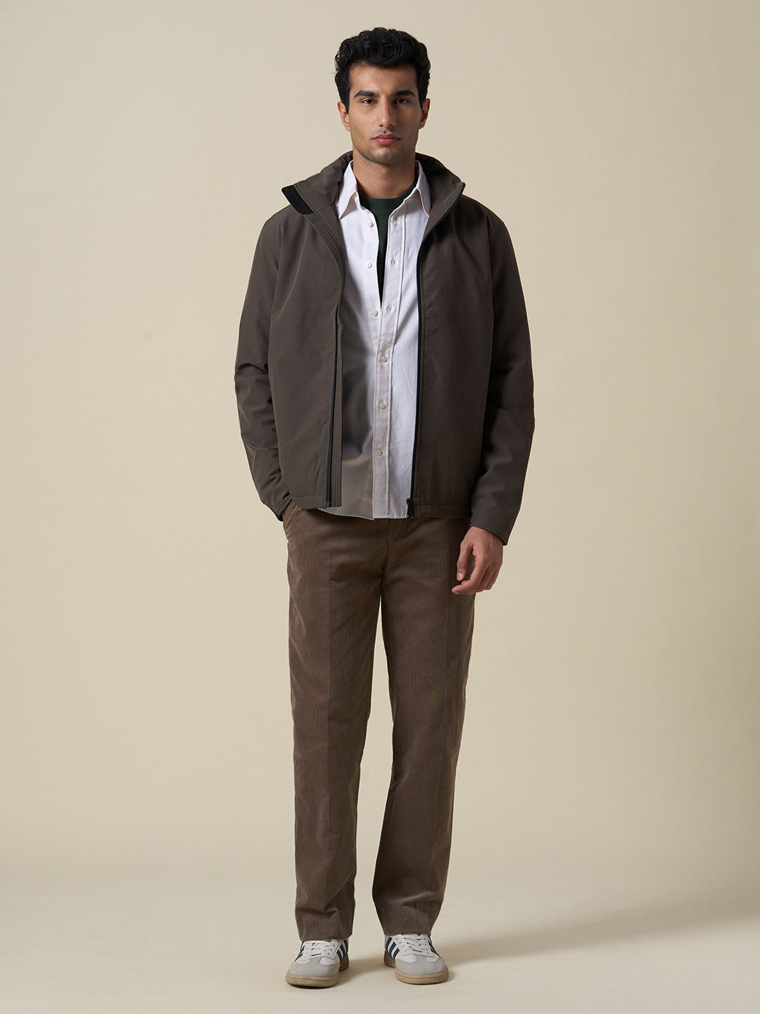 Regular Fit Corduroy Tailored Trousers - Brown