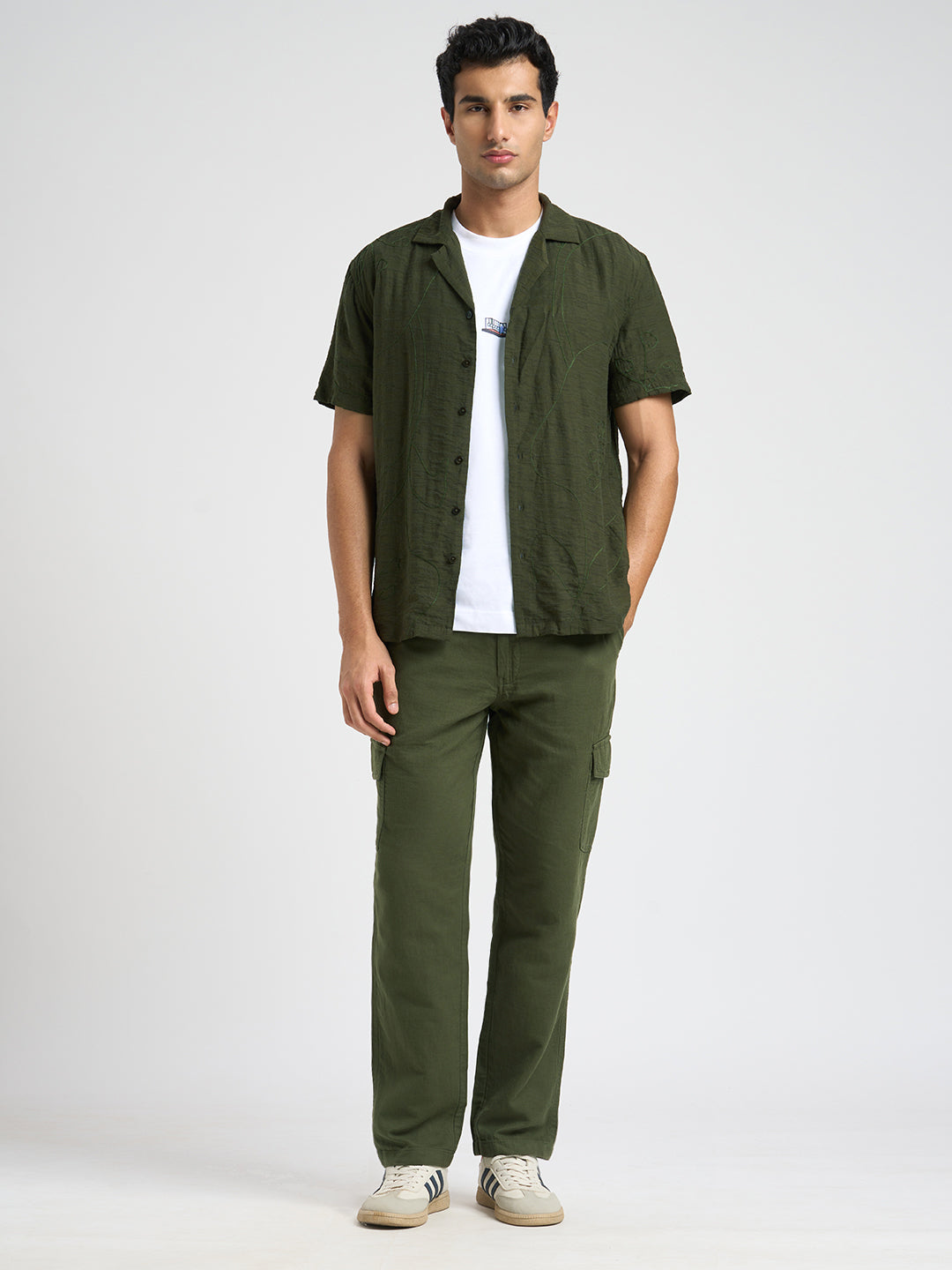 Printed Resort Collar Shirt - Green