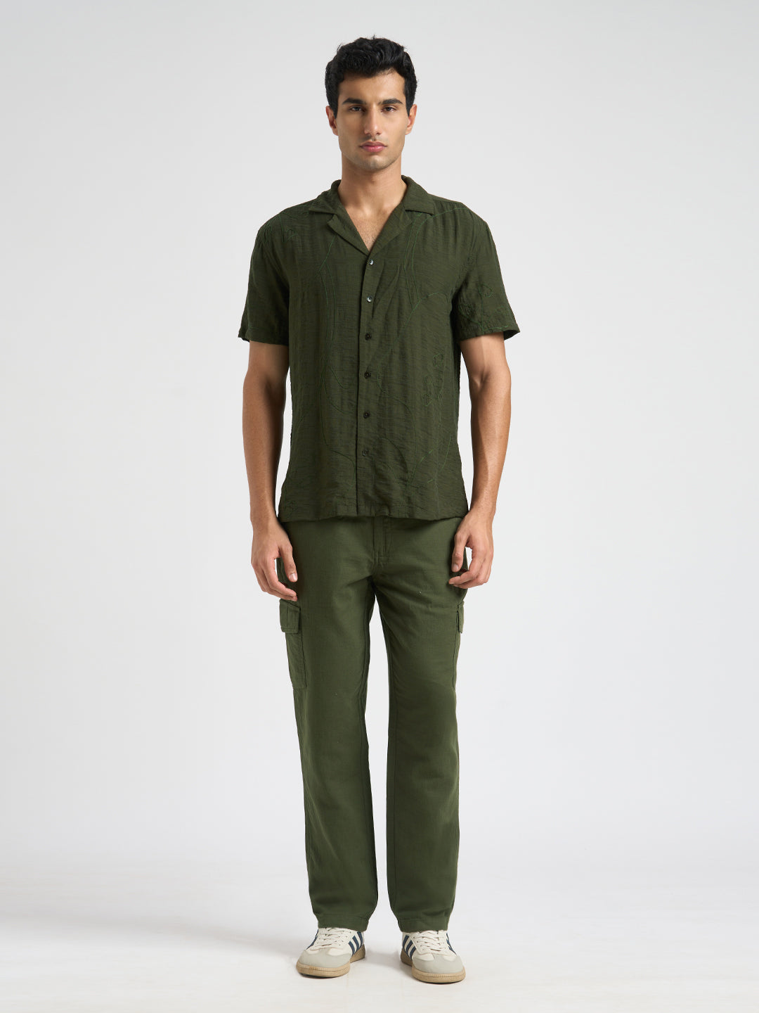 Printed Resort Collar Shirt - Green