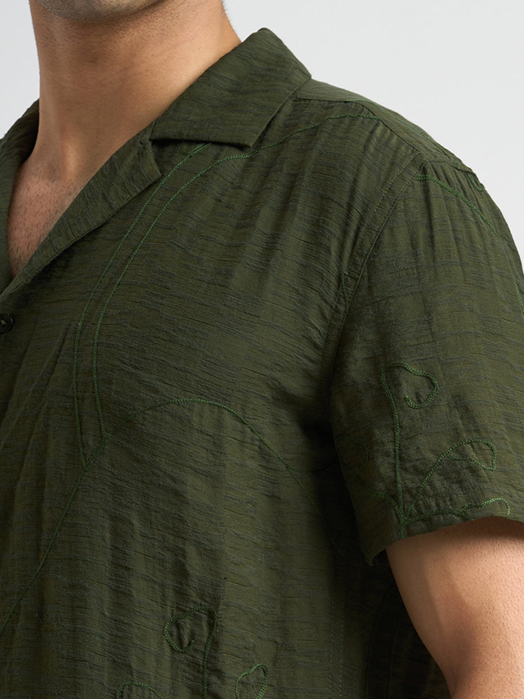 Printed Resort Collar Shirt - Green