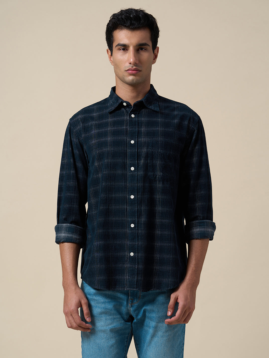 Organic Cotton Corduroy Check Shirt