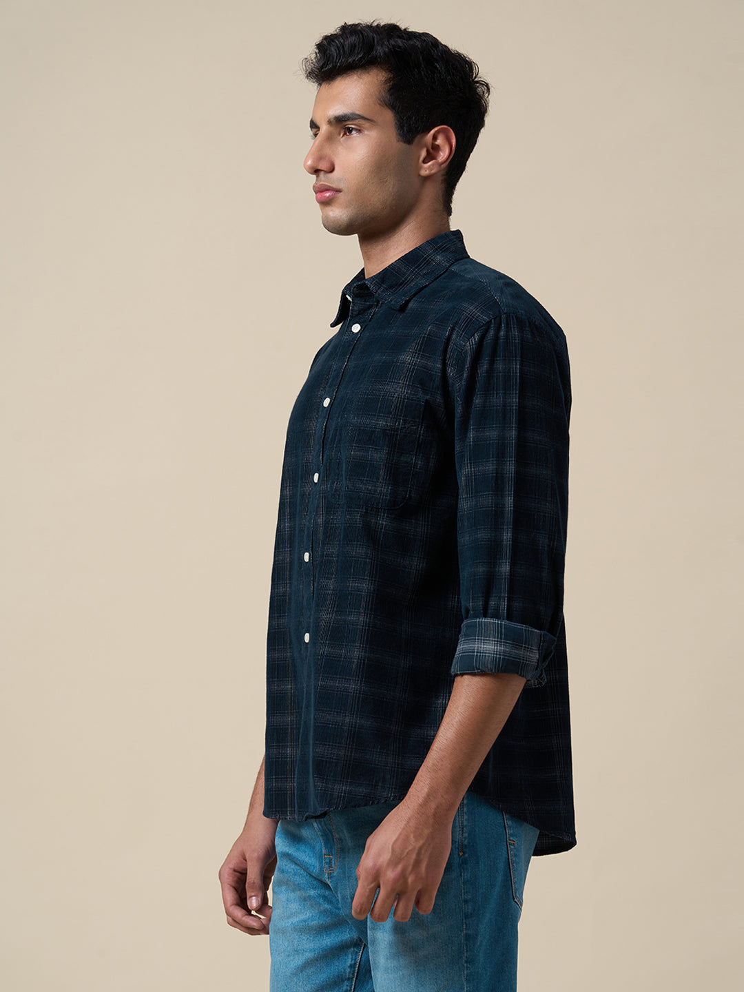 Organic Cotton Corduroy Check Shirt