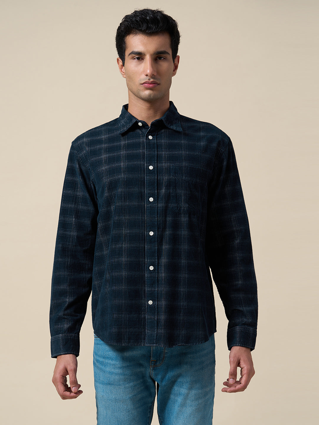Organic Cotton Corduroy Check Shirt