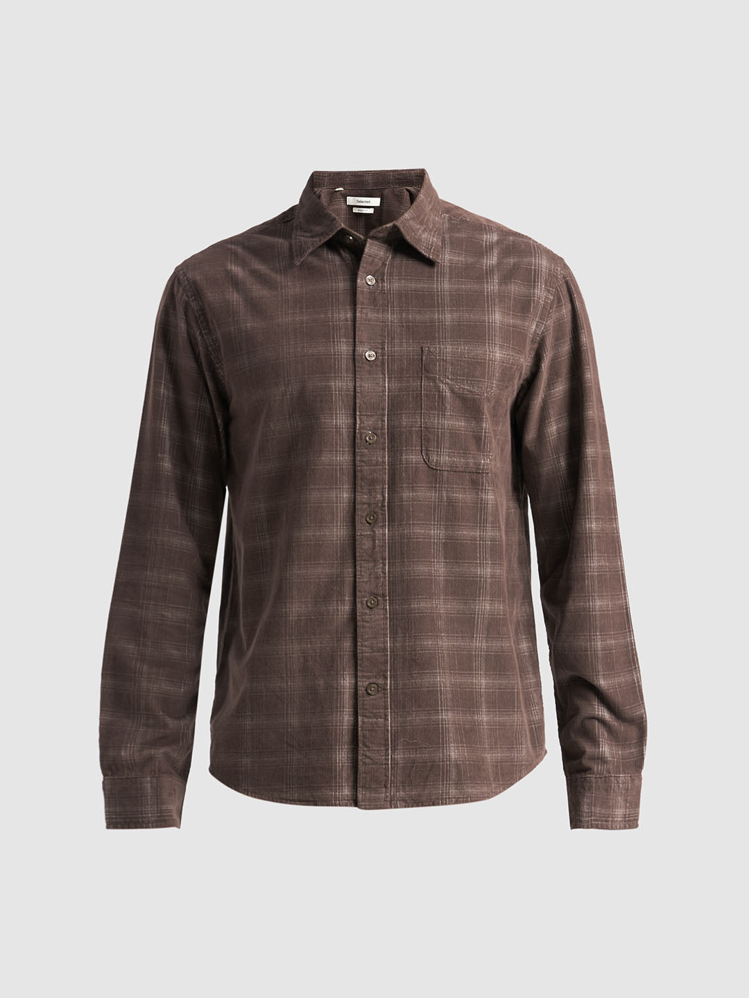 Corduroy Check Shirt - Brown