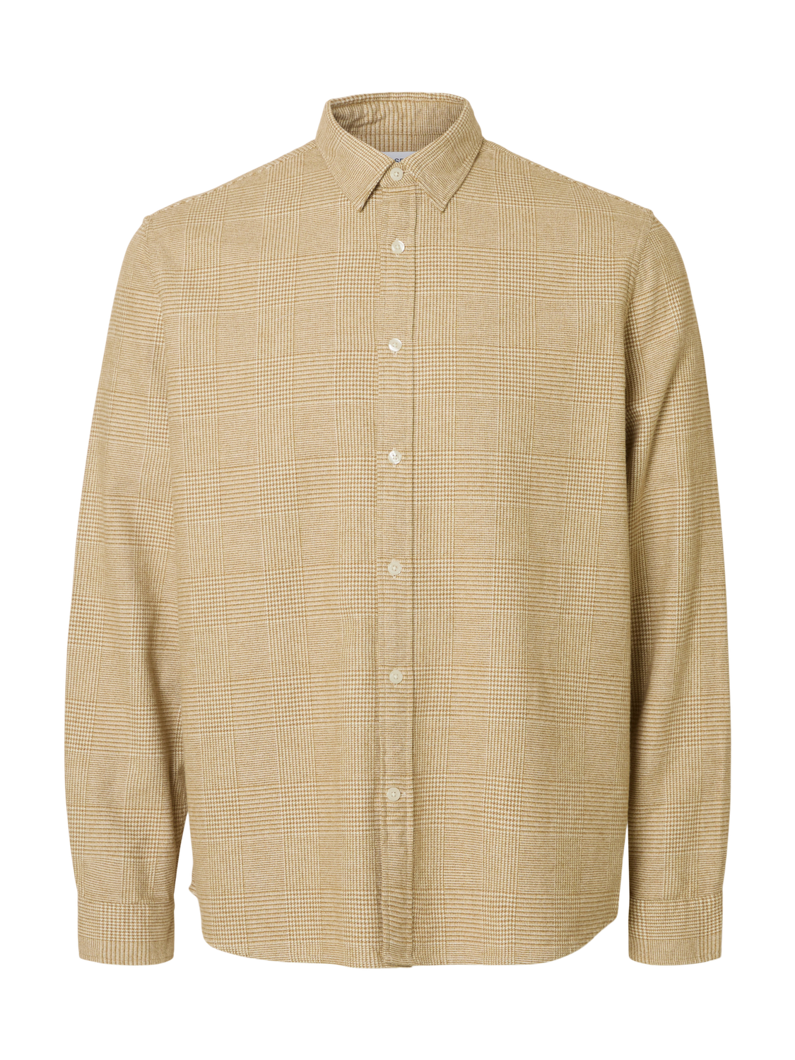 Organic Cotton Brushed Check Shirt - Beige