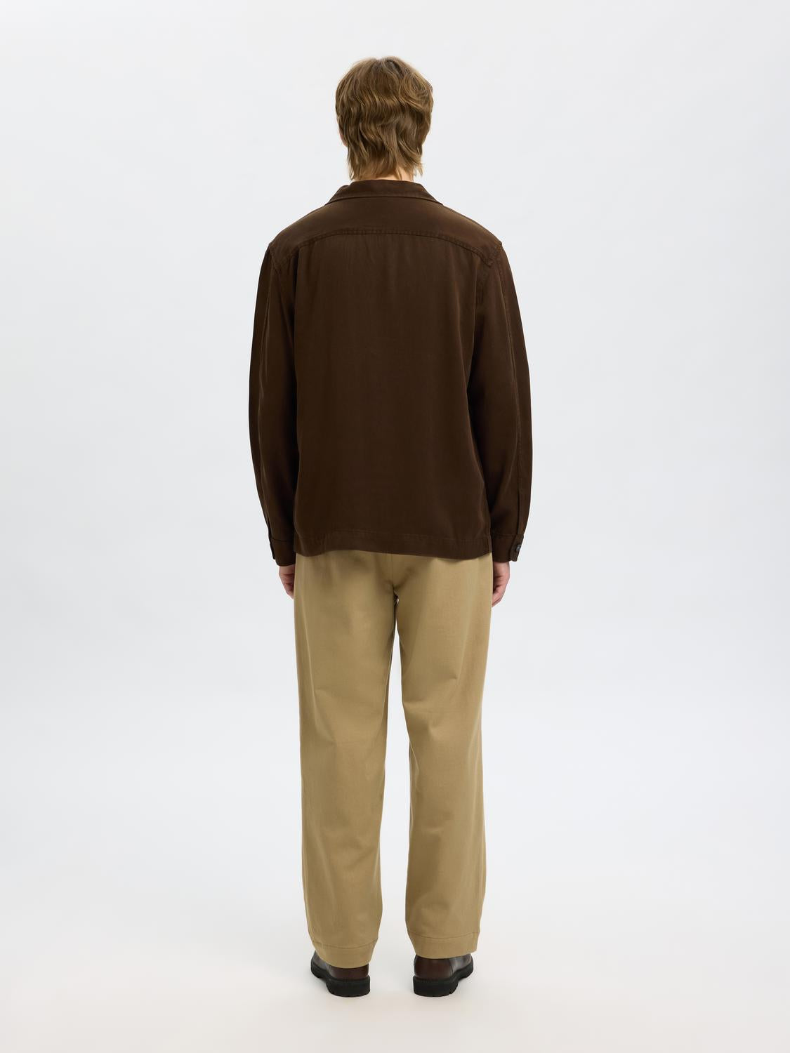 Dark Brown Regular Fit Overshirt