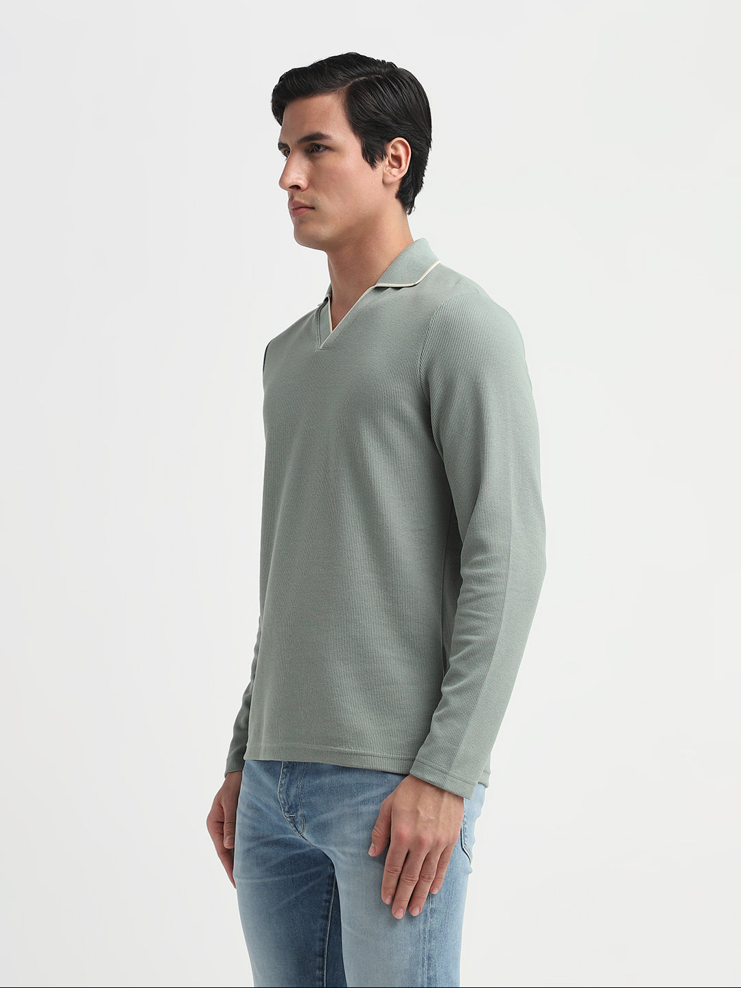 Adley Waffle Slim Fit Polo - Green