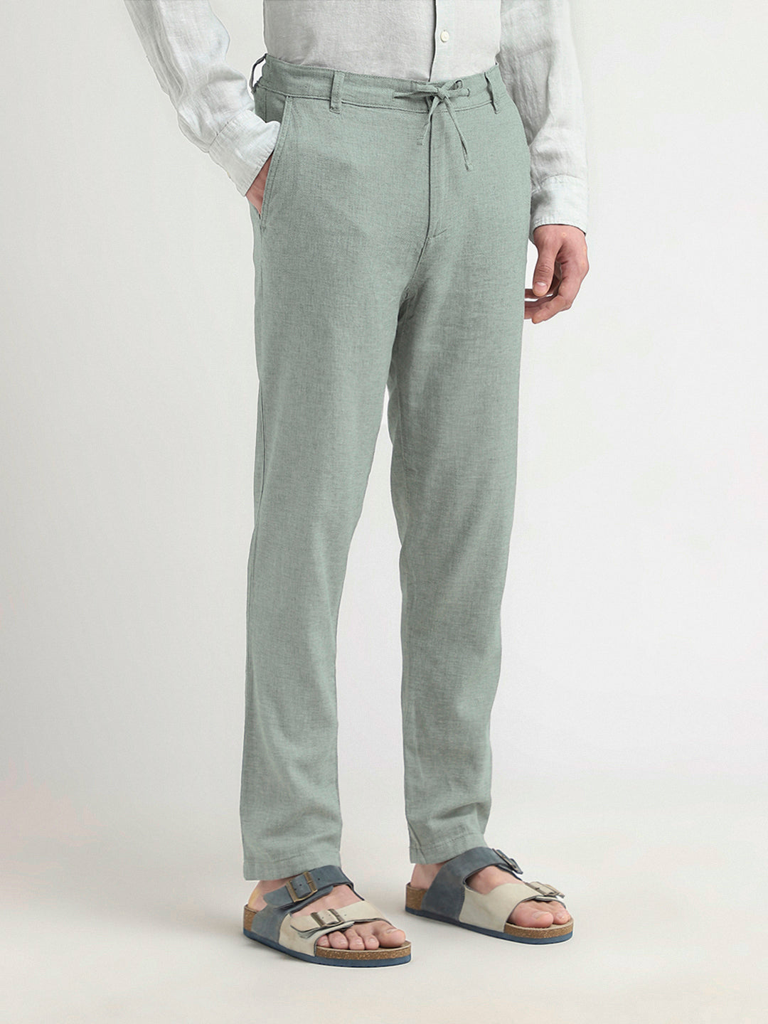 Slim Tapered Linen Blend Pants