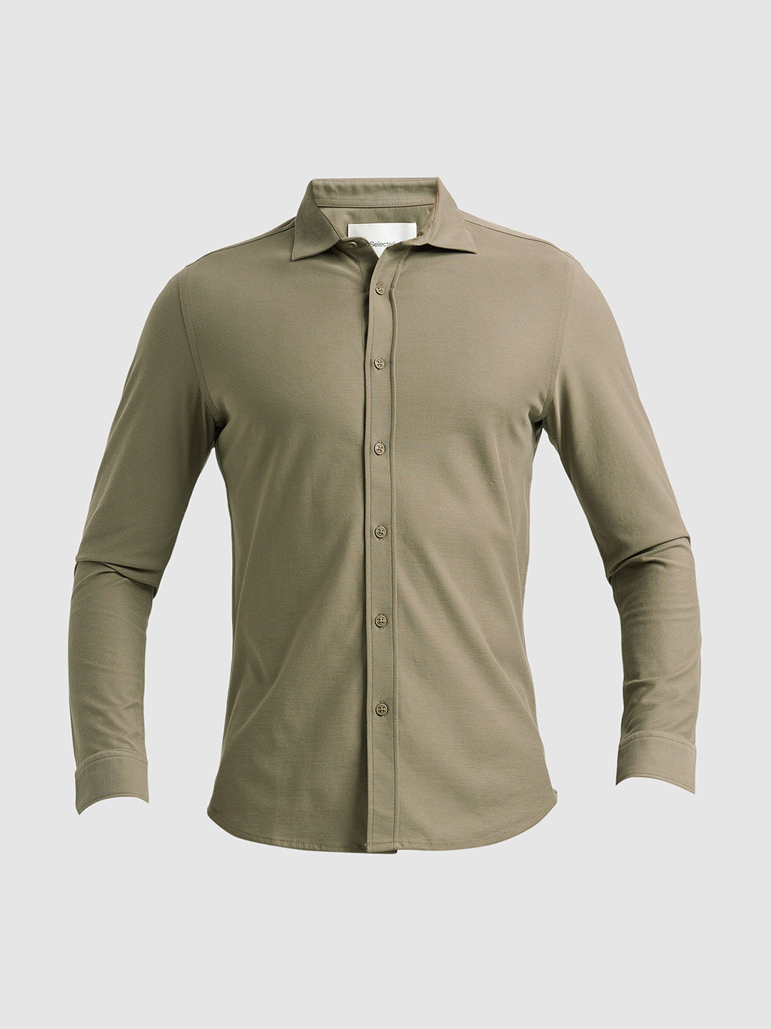 Knitted Full Sleeves Shirt - Brown