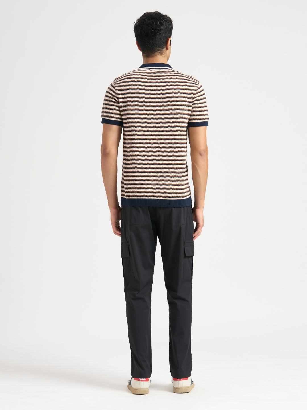 Cotton Striped Knitted Polo