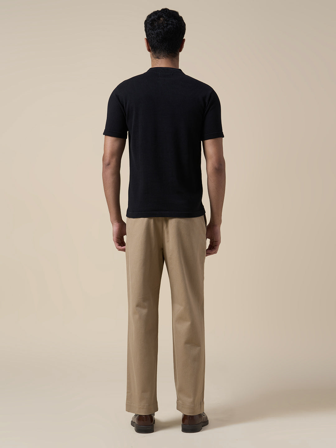 Cotton Colourblocked Zip Knit Polo