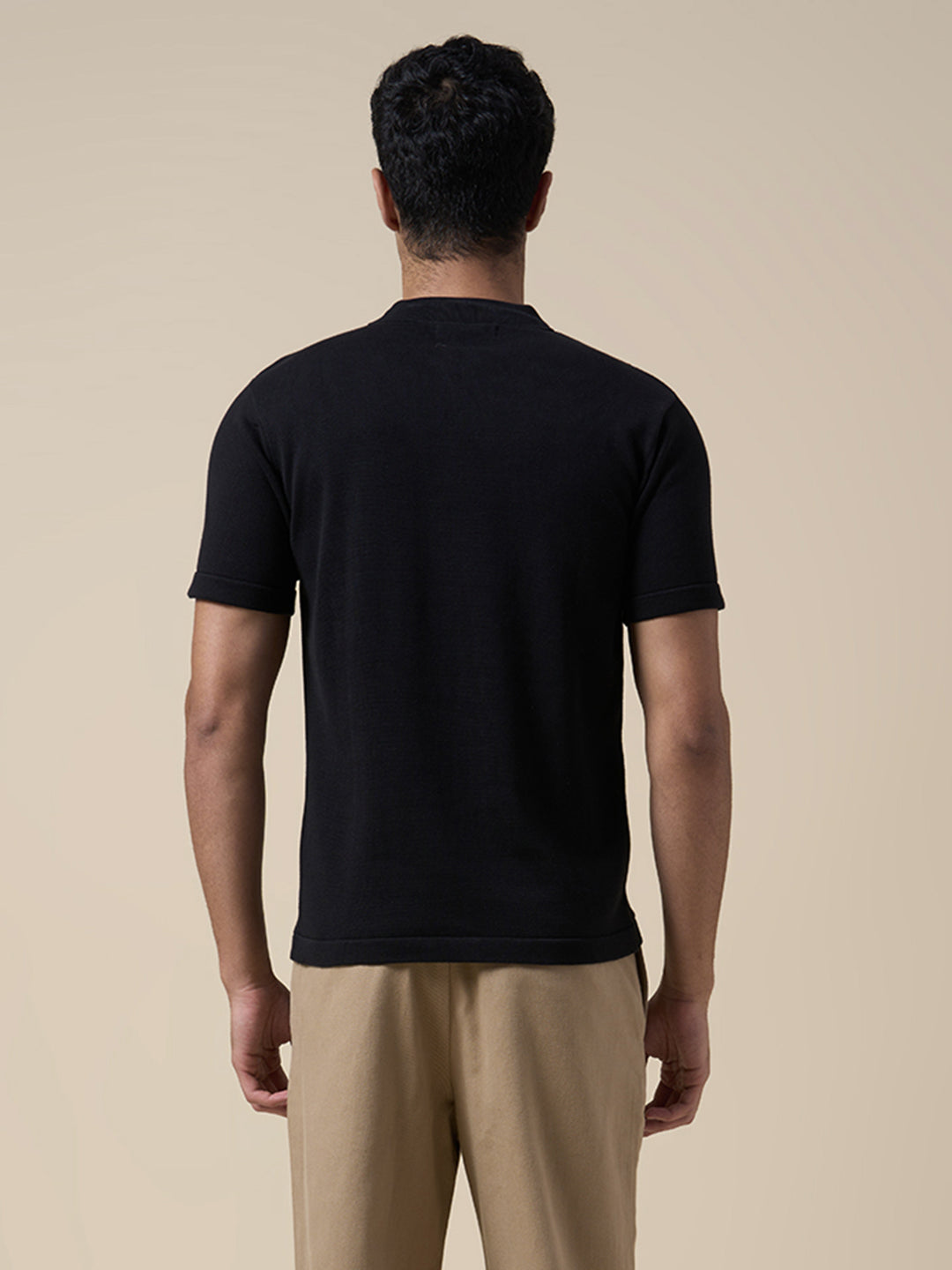 Cotton Colourblocked Zip Knit Polo