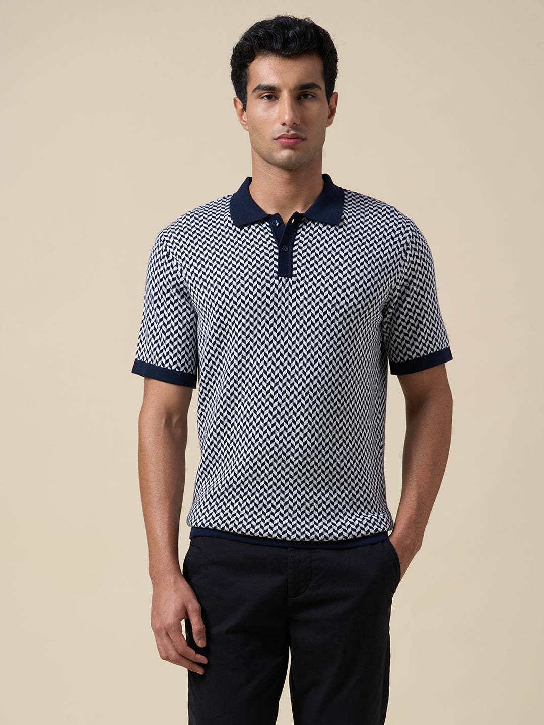 Buy Cotton printed Knit Polo for Men Online