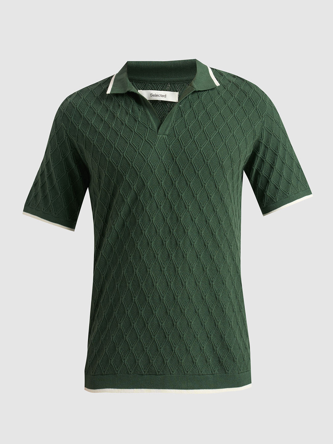Dark Green Structured Cotton Polo