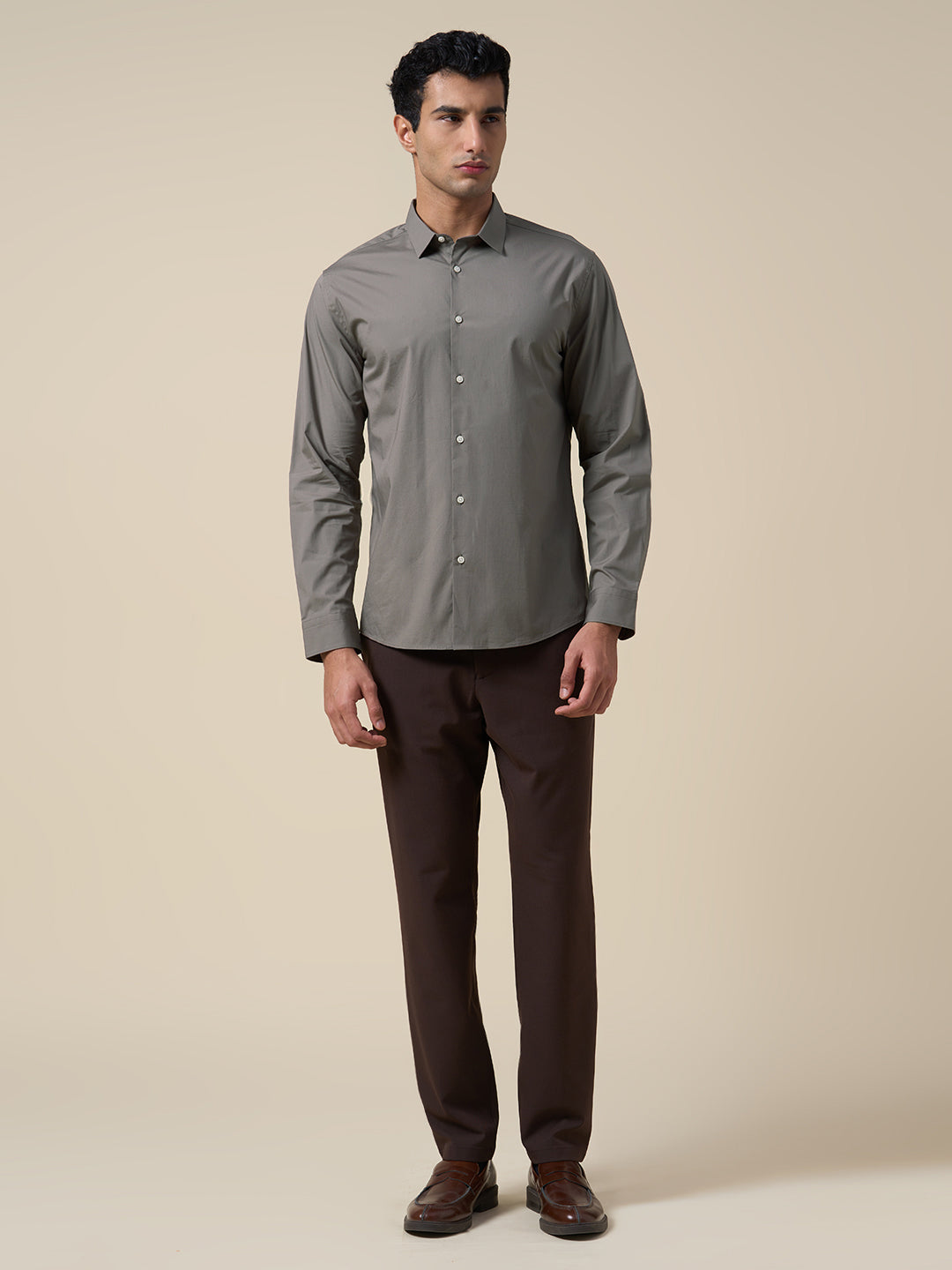 Cotton Regular Fit Shirt - Grey