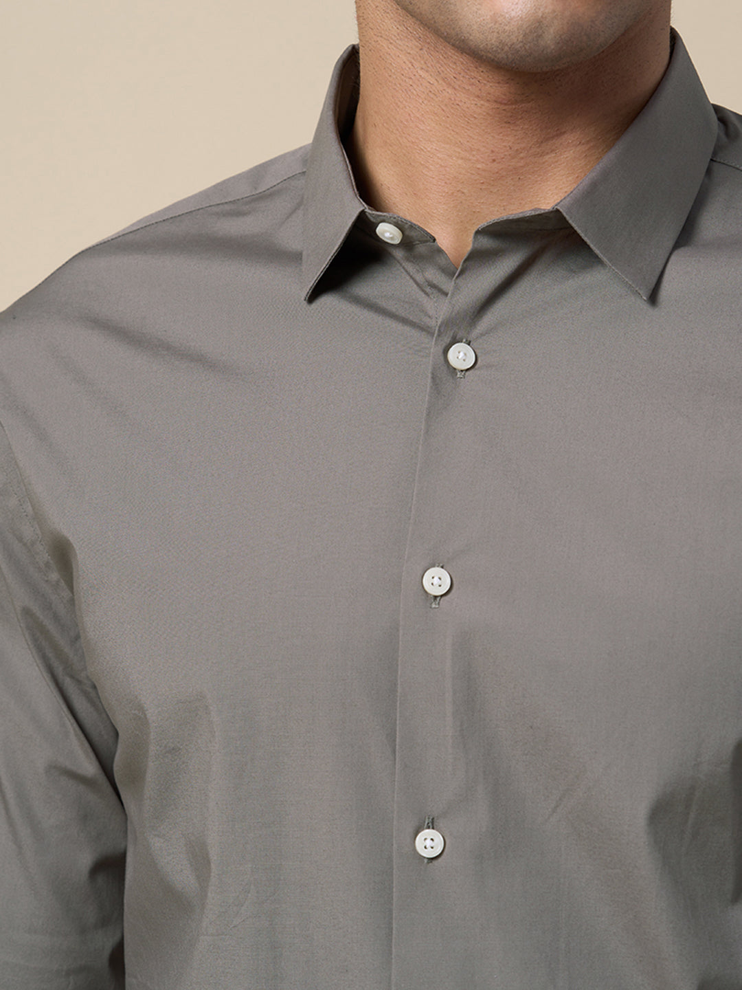 Cotton Regular Fit Shirt - Grey