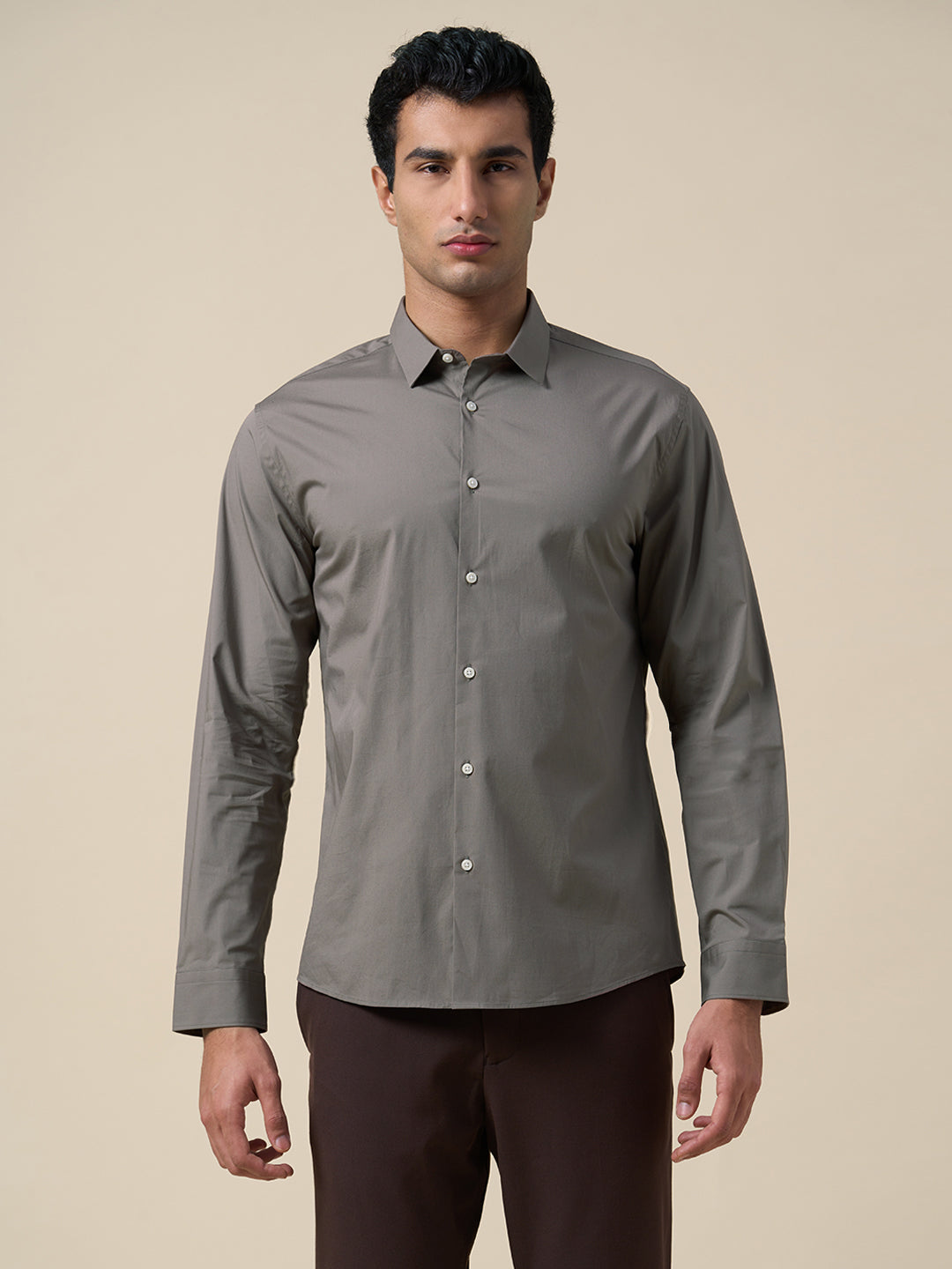 Cotton Regular Fit Shirt - Grey