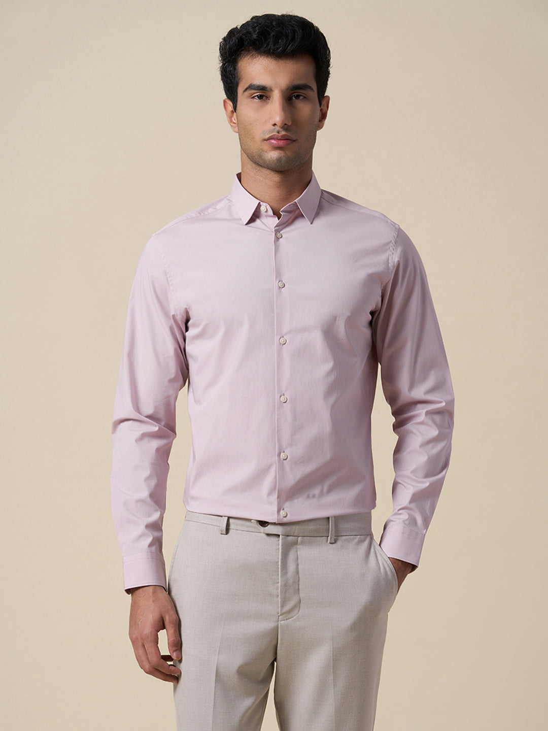 Cotton Slim Fit Shirt - Purple