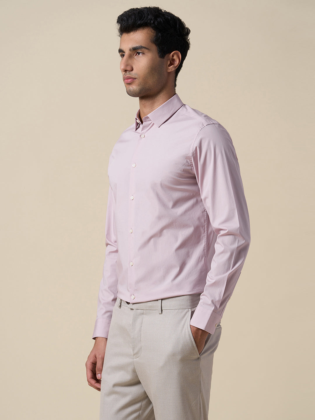 Cotton Slim Fit Shirt - Purple