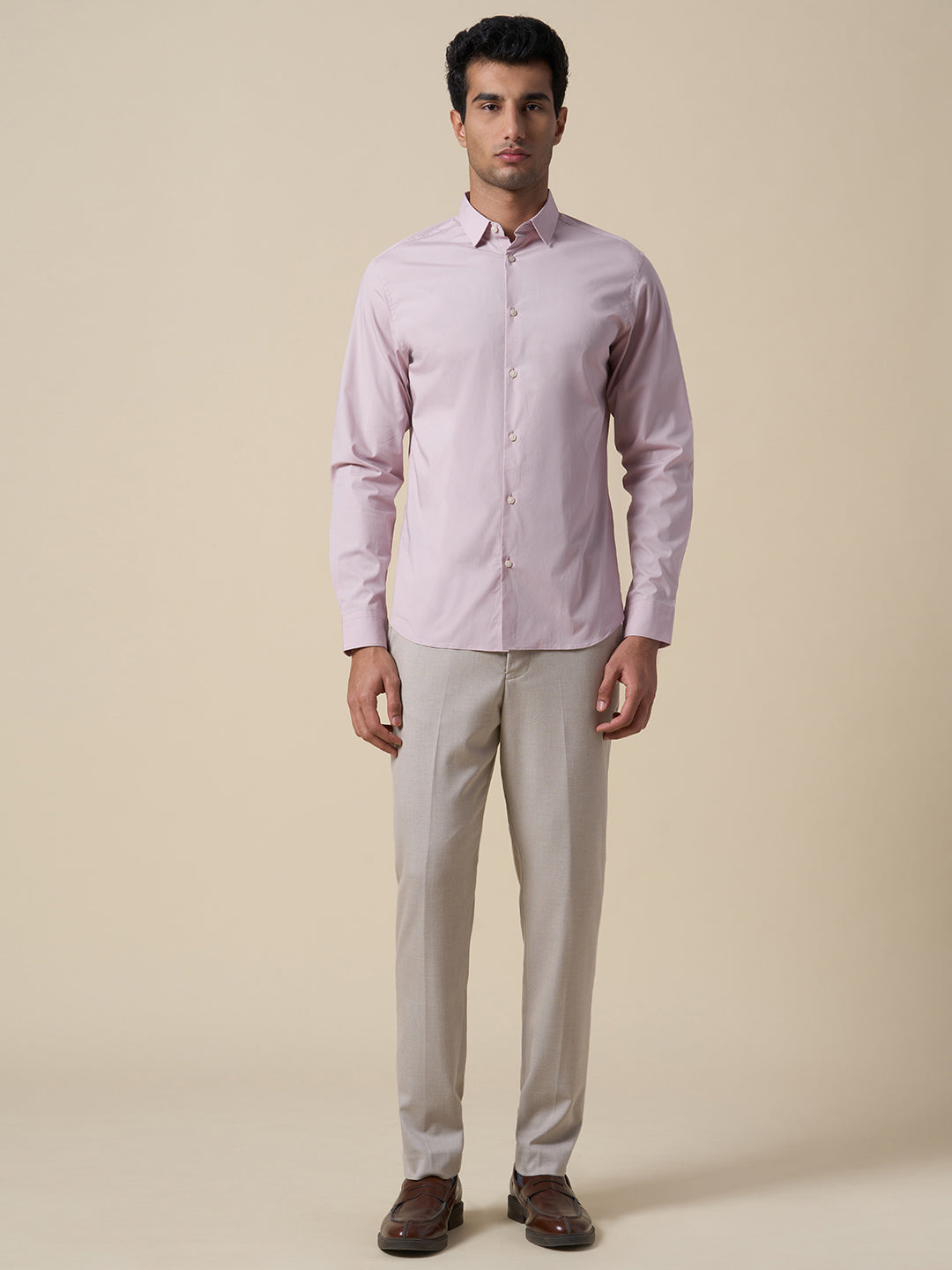 Cotton Slim Fit Shirt - Purple