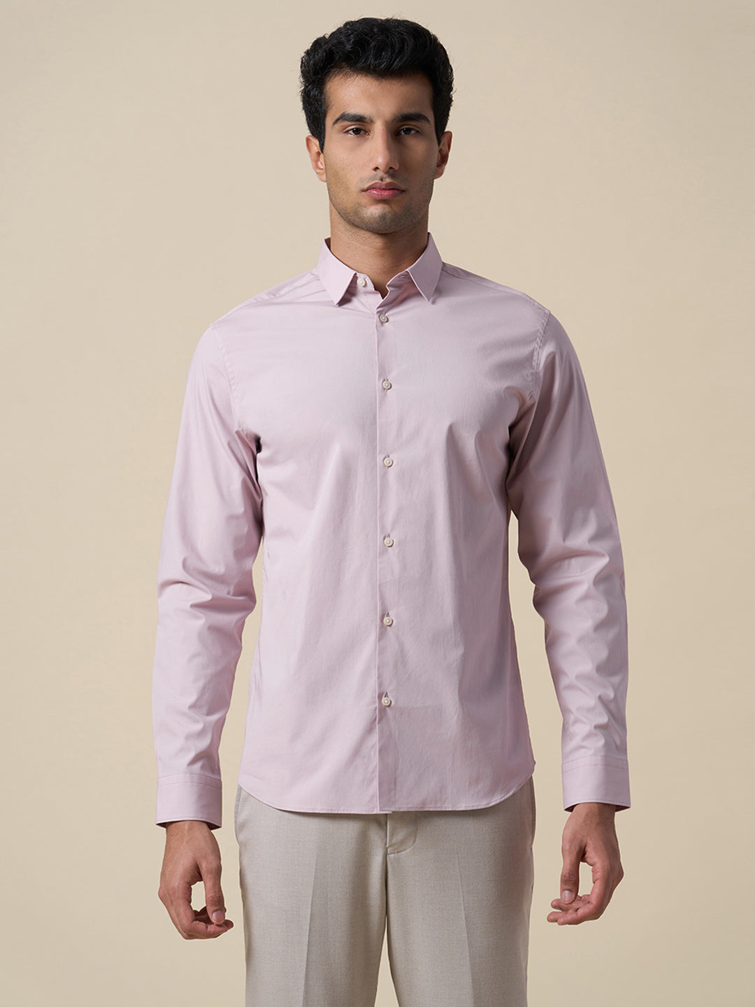 Cotton Slim Fit Shirt - Purple