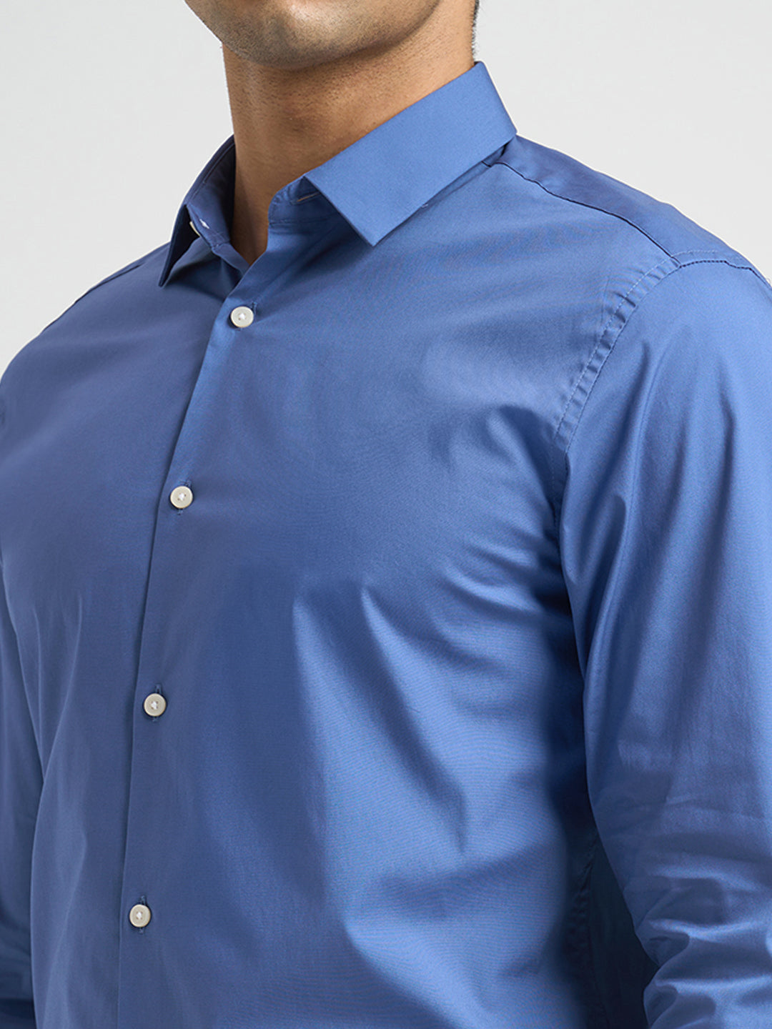 Cotton Slim Fit Shirt - Blue