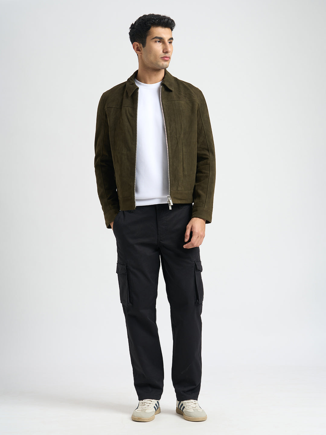 Cotton Regular Fit Cargos - Black