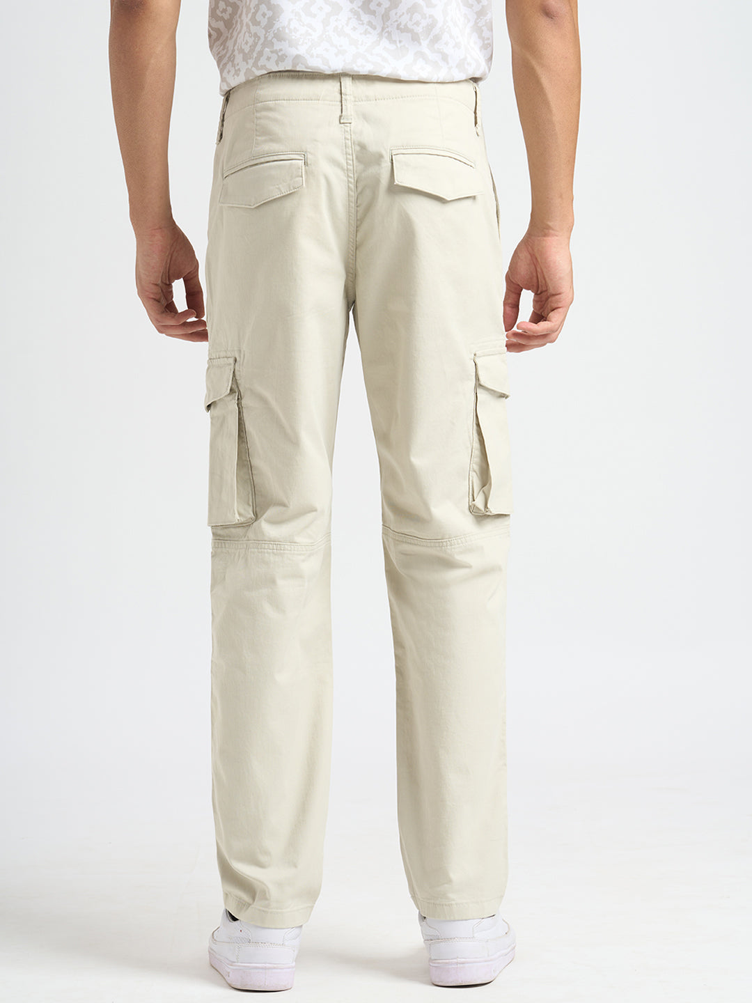 Cotton Regular Fit Cargos - Off-White