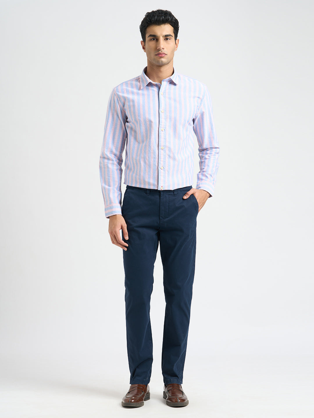 Slim Fit Chino Pants - Dark Blue