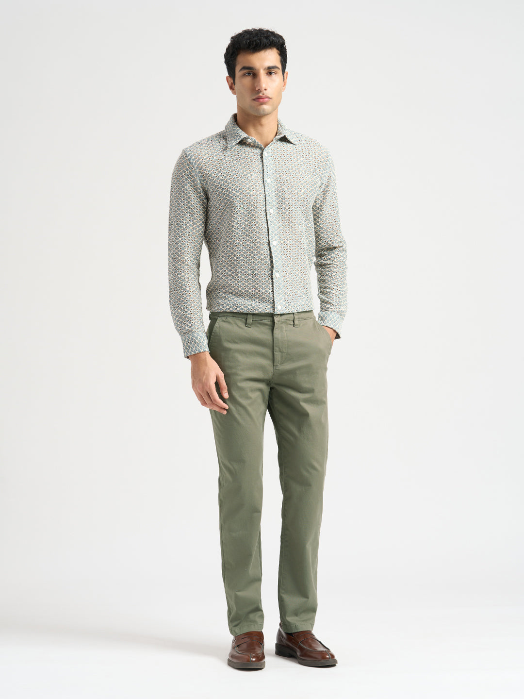 Green Slim Fit Chino Pants