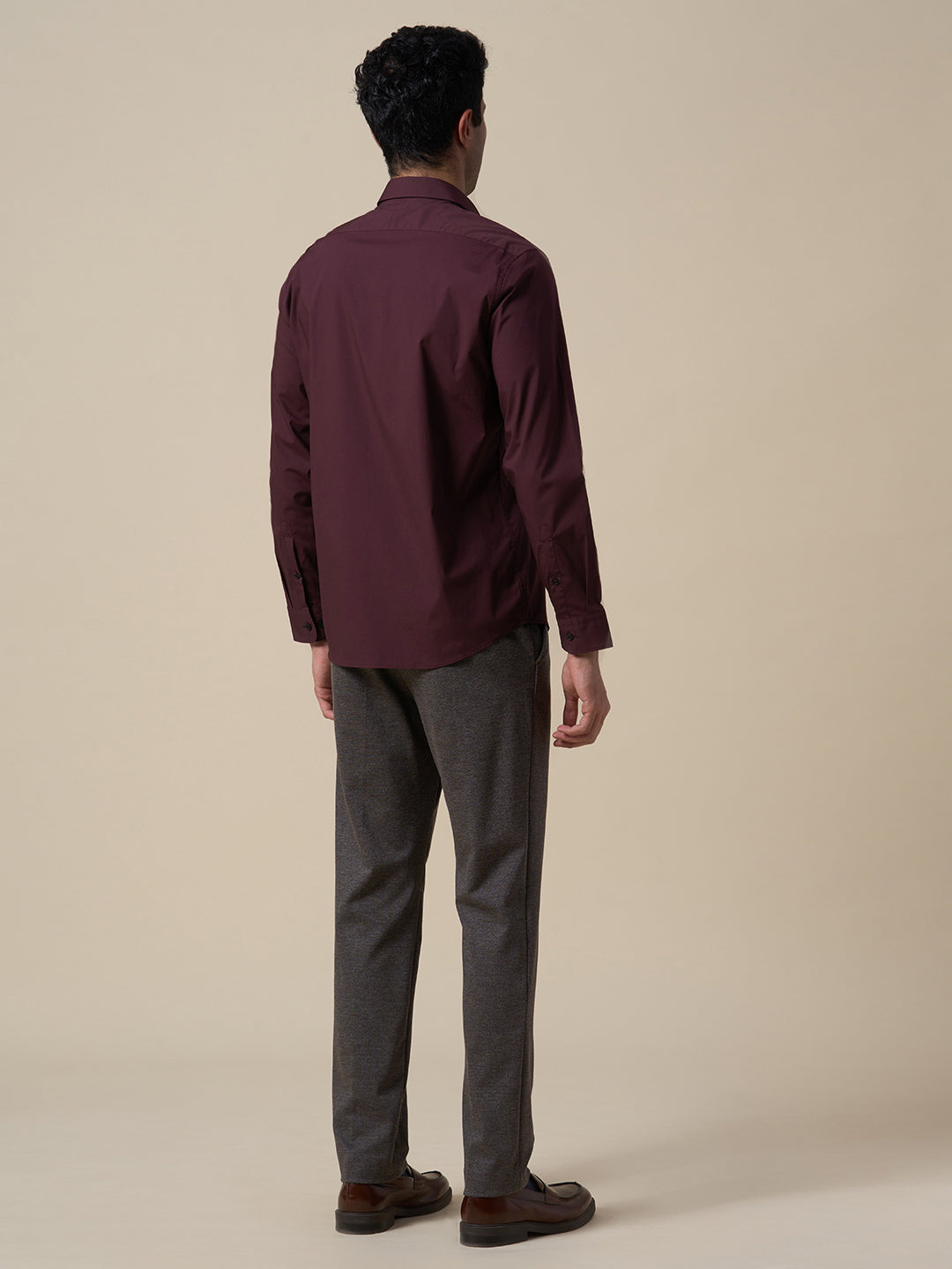 Cotton Regular Fit Shirt - Maroon