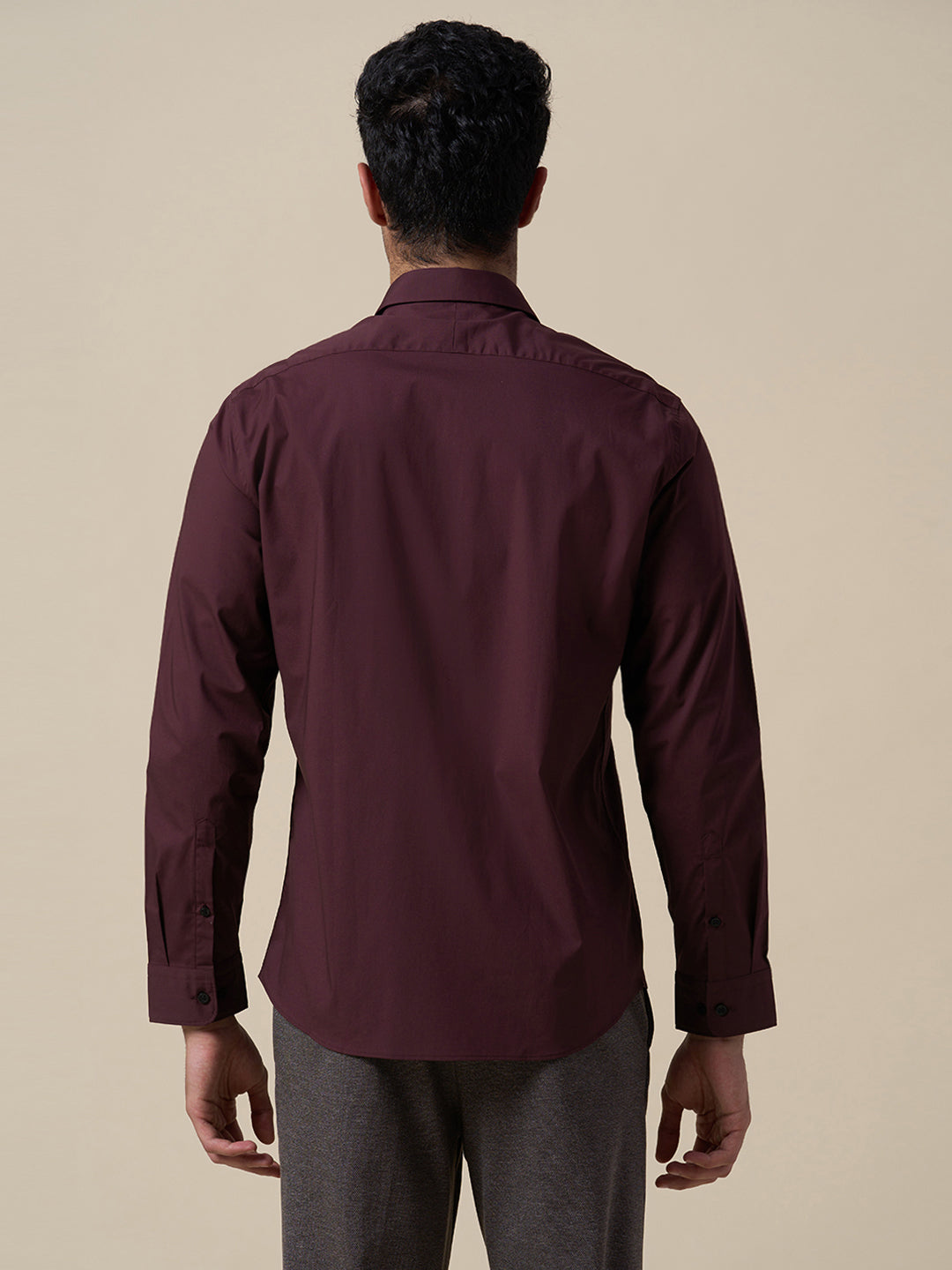 Cotton Regular Fit Shirt - Maroon
