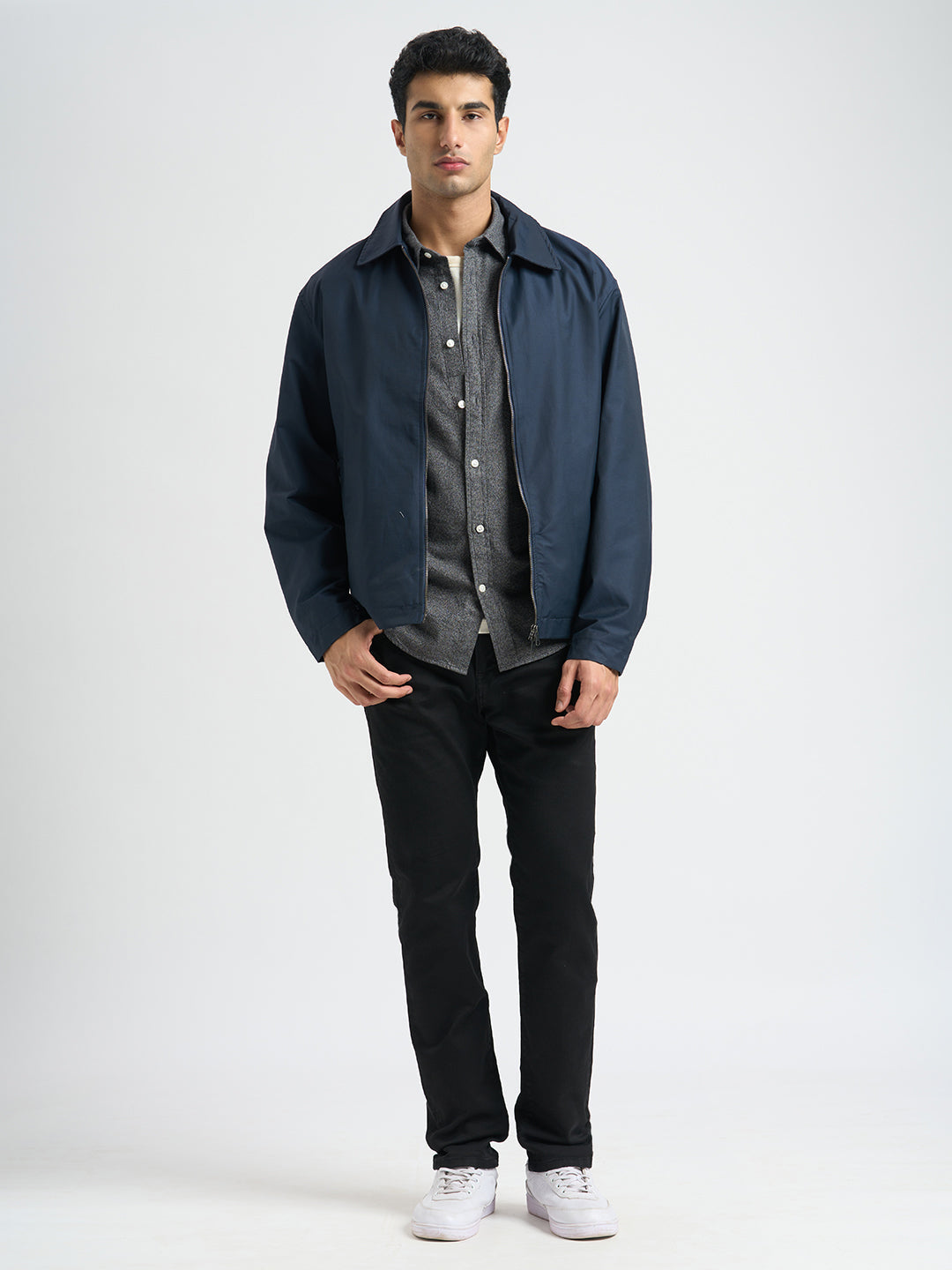 Black Mid Rise Straight Fit Jeans