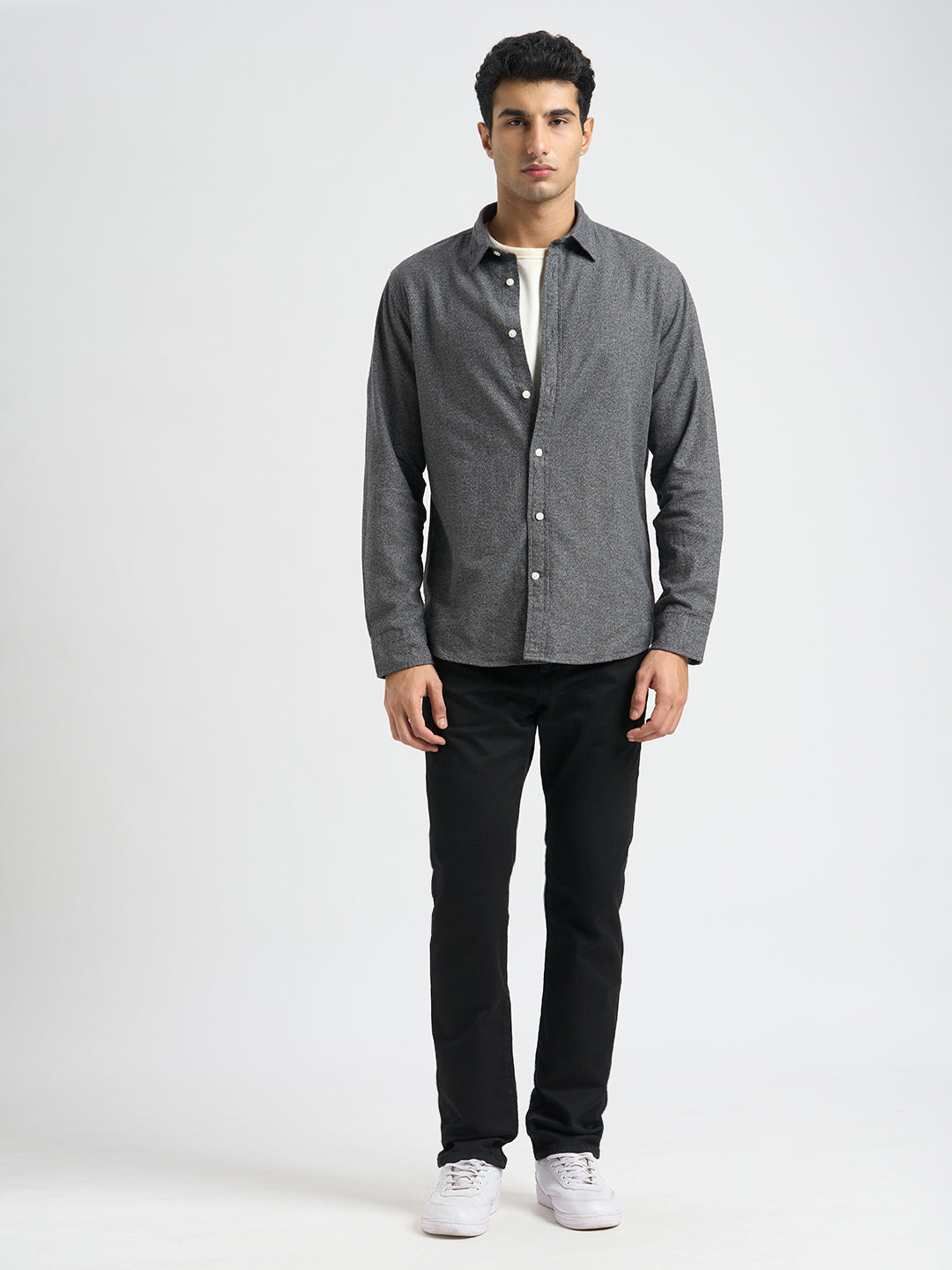 Black Mid Rise Straight Fit Jeans