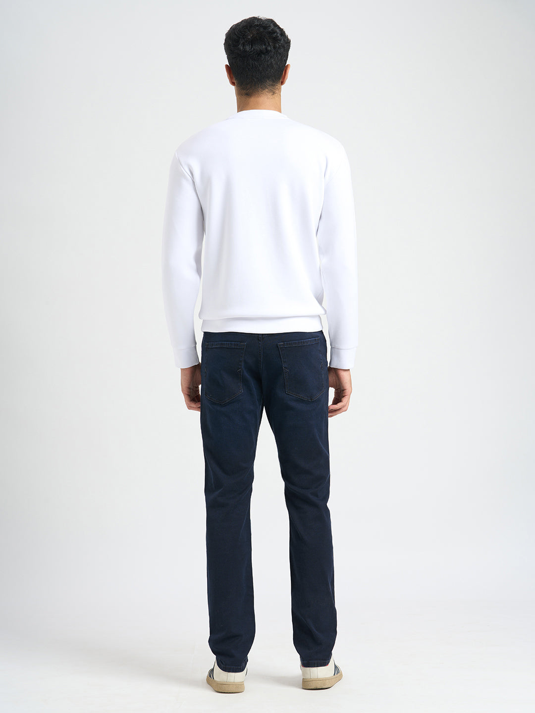 Dark Blue Mid Rise Straight Fit Jeans